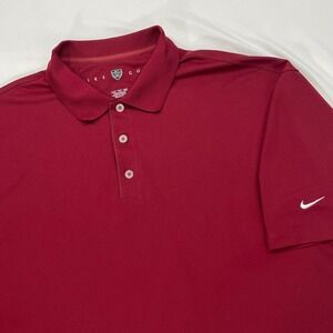 Nike Golf Polo Shirt Mens 2XL Red Collared‎ Short Sleeve Performance Stretch
